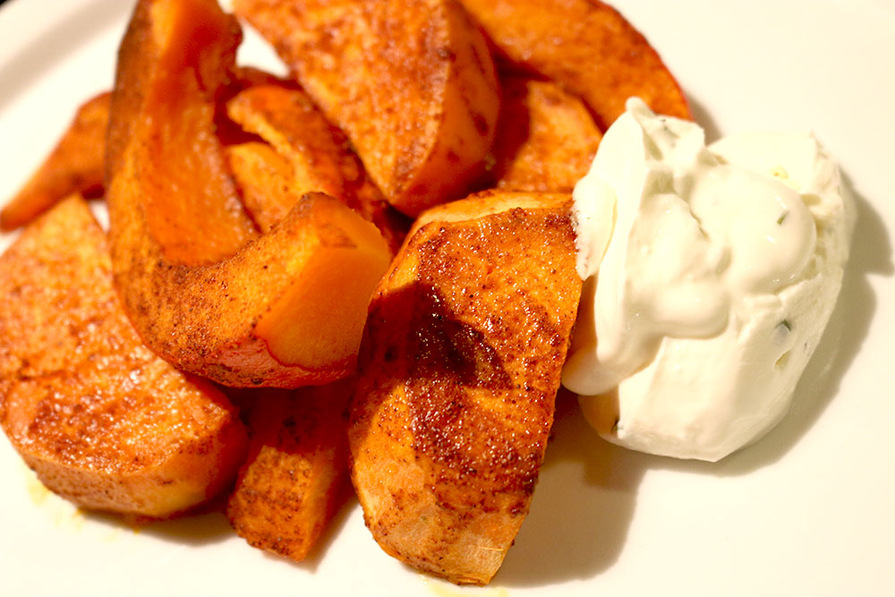 Wenn einfach einfach gut ist Süßkartoffeln Hokkaido Kürbis mit Sour Cream 2